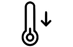 Illustration of a Thermometer indicating temp going down